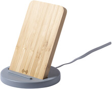 Stoj�nek na mobil s bezdr�tovou nab�je�kou Chemek, �ed�, p��rodn�