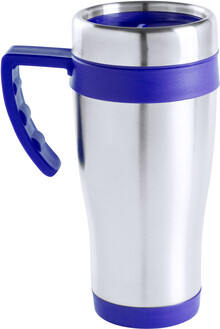 Termo hrnek Caprol Plus, modr�, st��brn�