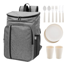 Chladic� piknikov� batoh z RPET Duonic, tmav� �ed�