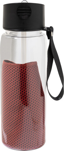 Sportovn� lahev z RPET s ru�n�kem Fitmax, �erven�