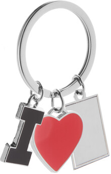 P��v�ek na kl��e I Love, �erven�, st��brn�