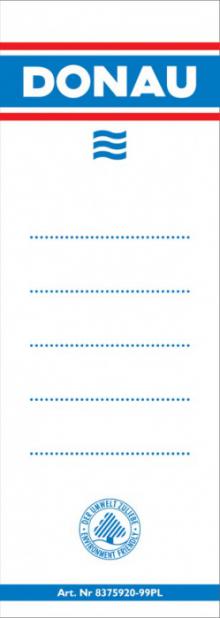 �t�tek na po�ada�e  DONAU, 4,8x15,3cm, oboustrann�, zasouvac�, b�l�