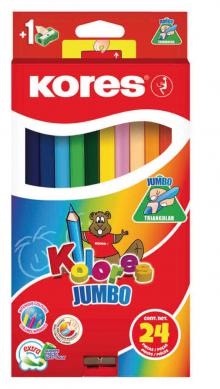 PASTELKY KORES JUMBO trojhrann� 24ks