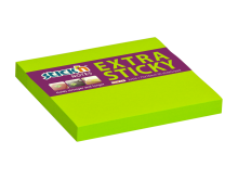 Samolepic� blo�ek Stick'n by Hopax EXTRA STICKY, 76 x 76 mm, neon zelen�, 90 l�stk�