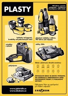 Samolepka na t��d�n� odpad A4 plasty