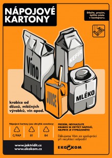 Samolepka na t��d�n� odpad A4 n�pojov� kartony