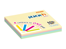 Samolepic� blo�ek Stick'n by Hopax MAGIC, 76 x 76 mm, pastel mix, 100 l�stk�