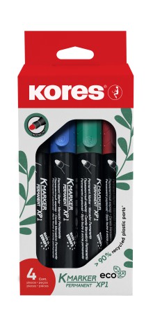 Permanentn� popisova� K-marker Kores , 3 mm, sada 4 barvy