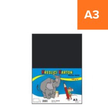 Kreslic� karton A3, �ern�, 180g/m2, 50 list�