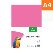 Barevn� pap�r A4, 80 g, r��ov�, 100 list�