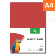 Barevn� pap�r A4, 80g, �erven�, 100 list�