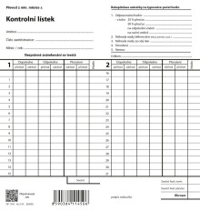 Kontroln� l�stek dvojit� Optys, 18 x 19 cm