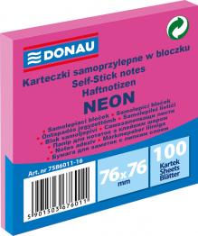 BLO�EK SAMOLEP�C� DONAU 76 x 76 mm, 100 list�, neonov� r��ov�
